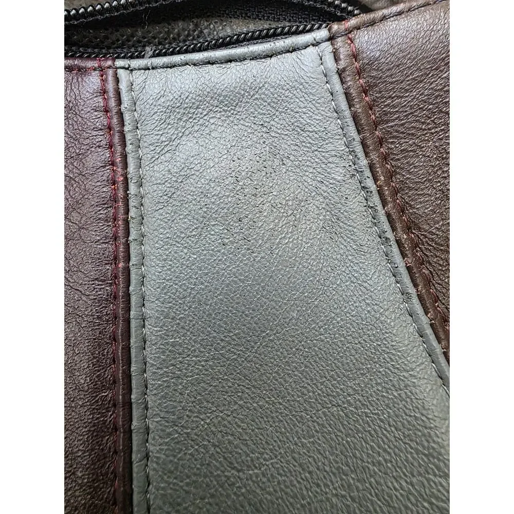 VTG Marc Chantel Leather PatchworkPiece Crossbody Purse Black GrayBrownBurgundy - Picture 9 of 9